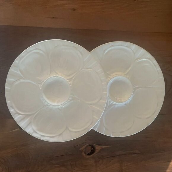 Vintage California Pottery 10" Oyster Plates Set Of 2 - Picture 4 of 5